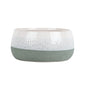 Hortus Green &amp; White Bordeaux Stoneware Pot (13.5cm H x 25.5cm Dia)