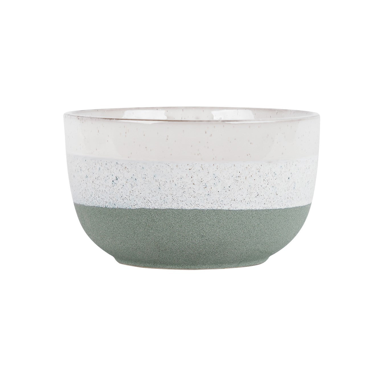 Hortus Green &amp; White Bordeaux Stoneware Pot (14.5cm H x 25cm Dia)