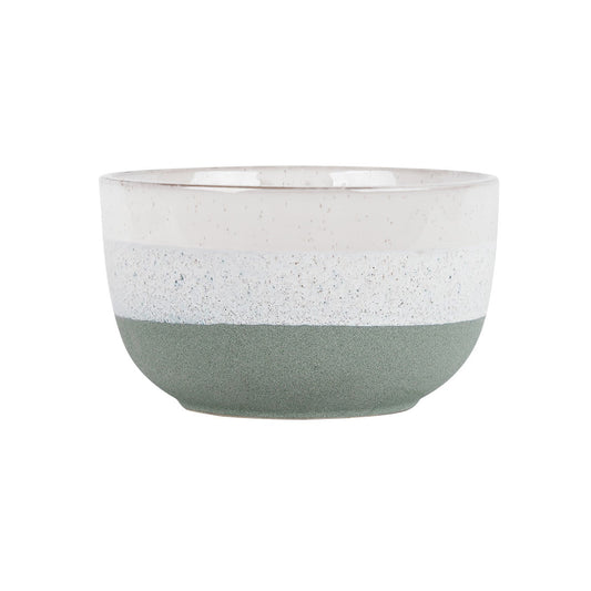 Hortus Green &amp; White Bordeaux Stoneware Pot (14.5cm H x 25cm Dia)