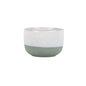 Hortus Green &amp; White Bordeaux Stoneware Pot (12cm H x 17cm Dia)