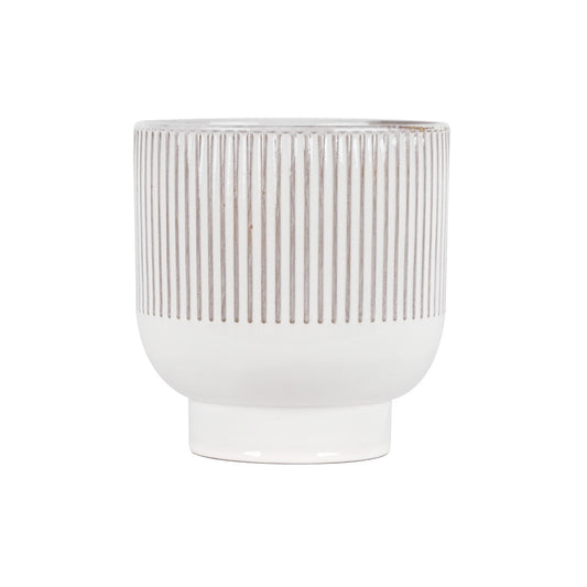 Hortus Cream Toulon Stoneware Pot (21cm H x 20cm Dia)