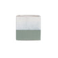 Hortus Green &amp; White Bordeaux Stoneware Cube (16cm H x 16.5cm W)