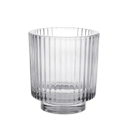 Clear Margot Stepped Glass Tealight Holder (10cm)