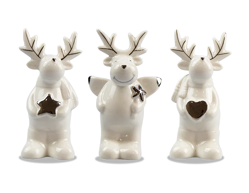 Ceramic Reindeer Ornament (Assorted)