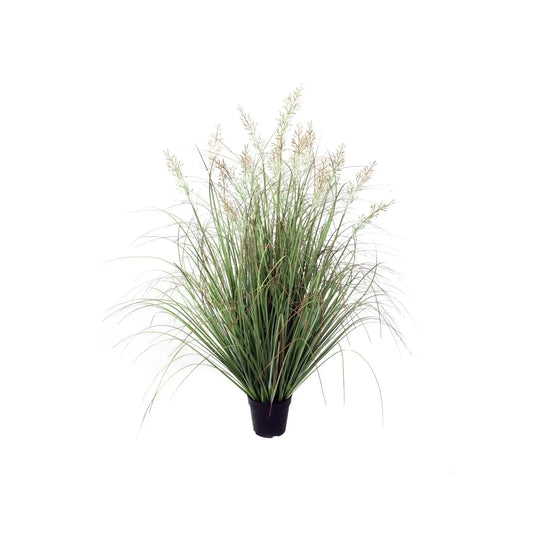 Artificial ornamental grass plant in black pot for home décor