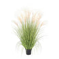 Artificial pampas grass plant in black pot, modern home décor accent