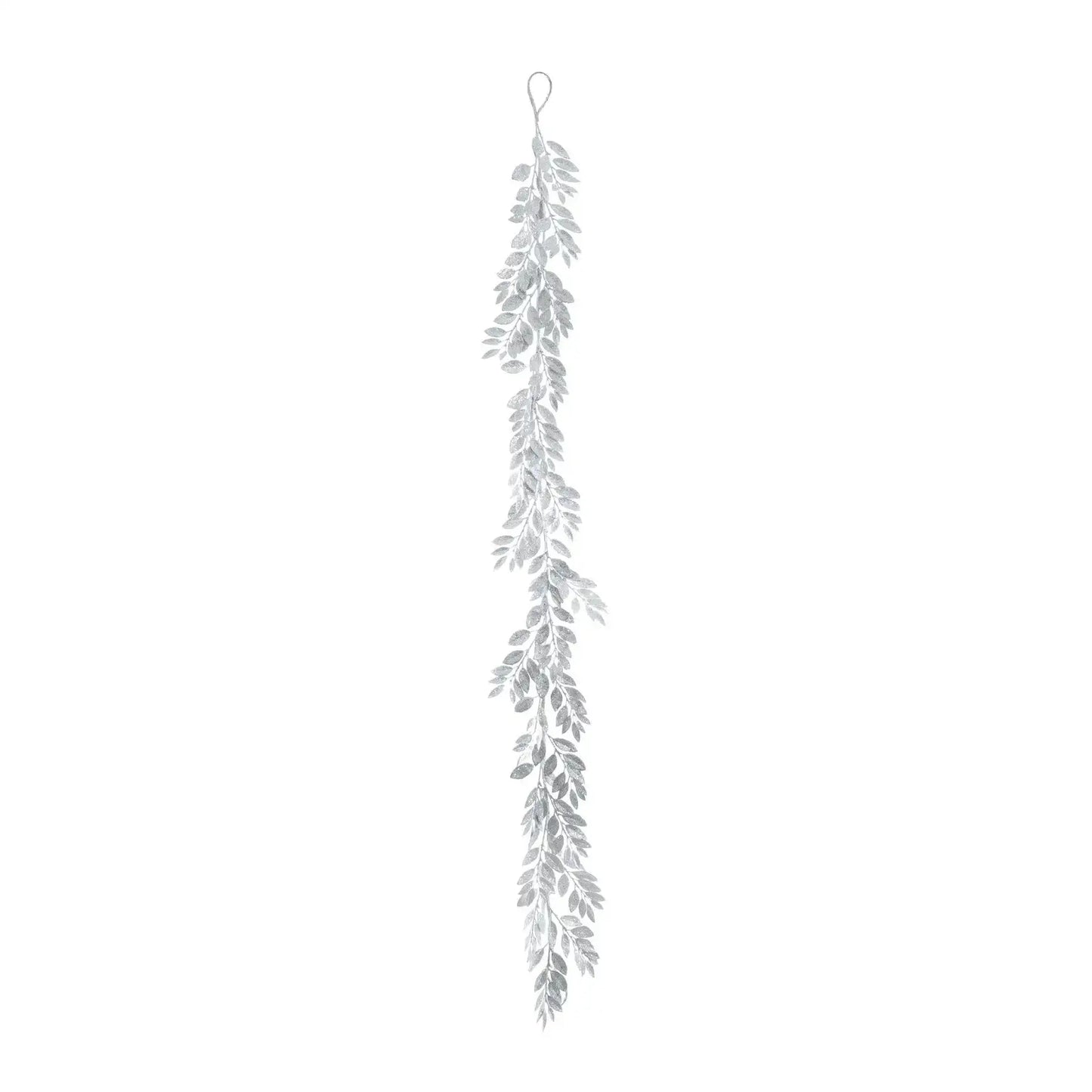 Glitter Leaf Garland - Silver (180cm)