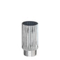 Silver Tonal Ribbed Cylinder VaseÂ (20cm)