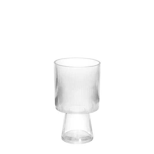 Clear Raised RibbedÂ Vase (25cm)