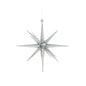 Silver glitter star ornament for holiday home décor, eight-pointed hanging decoration
