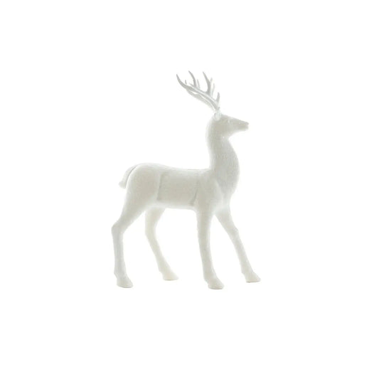 Glitter Standing Reindeer - White (32cm)