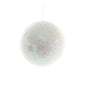 Iridescent tinsel Christmas bauble ornament on a white background, festive holiday decor