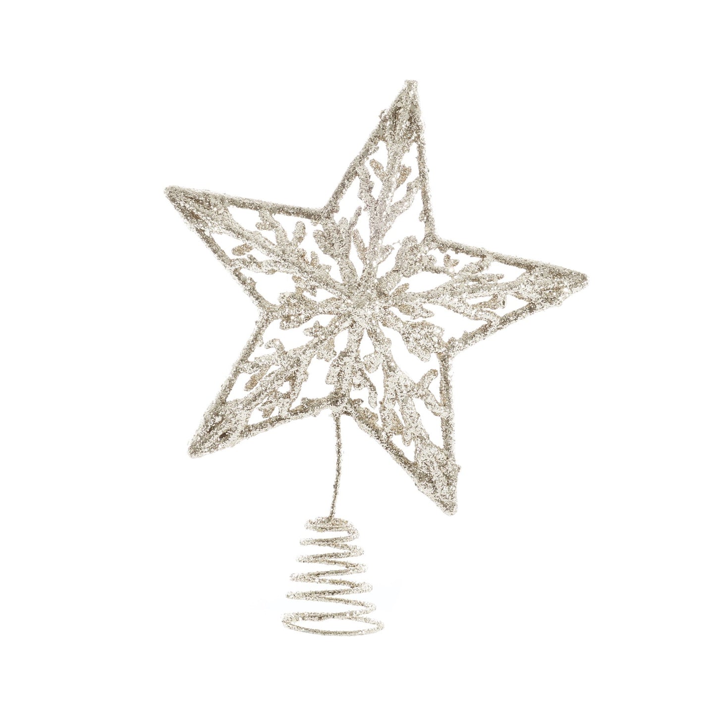 Glitter Star Tree Topper - Champagne
