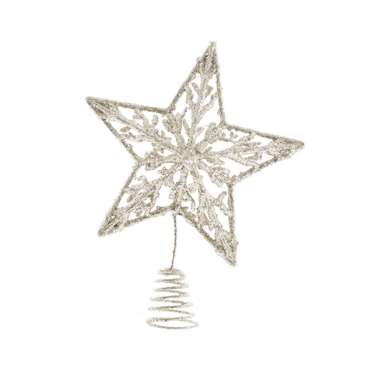 Glitter Star Tree Topper - Champagne