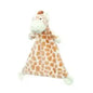 Plush giraffe security blanket baby gift with soft brown and cream spots