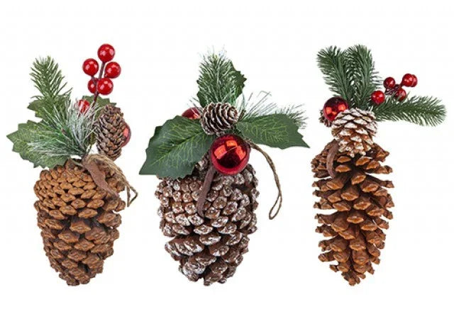 Hanging Pine Cone Decoration (Assorted)