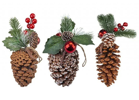 Hanging Pine Cone Decoration (Assorted)