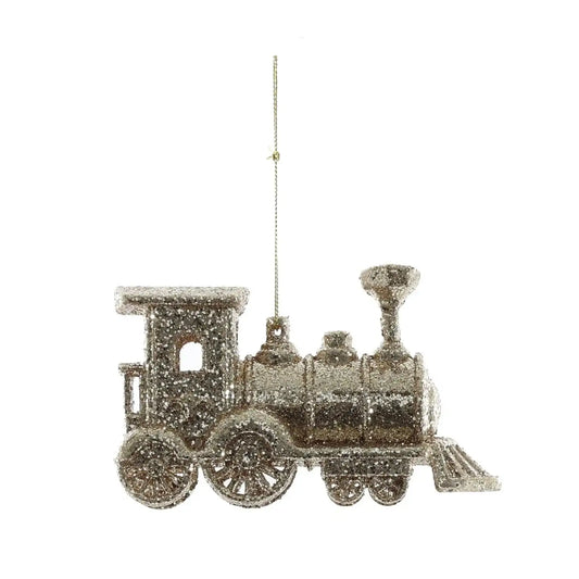 Sparkly Train Hanging Decoration -Champagne (8cm)