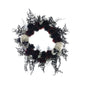 Halloween Wreath Skulls with Burgundy & Black Roses - 60cm - Bristow Direct 