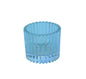 Blue Harrison Ribbed Glass Tealight Holder (4.5cm)