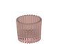 Pink Ribbed Glass Tealight Holder (4.5cm)