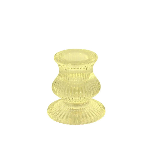 Yellow Eliza Glass Taper Candle Holder (6cm)