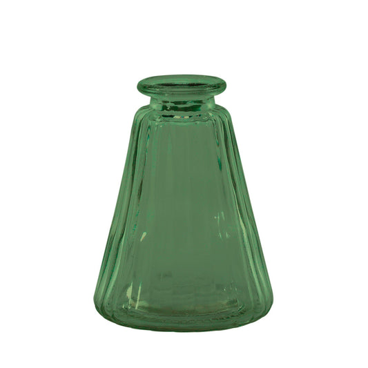 Green Pyramid Glass Bottle Vase (10cm)