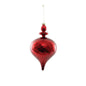 Red glass Christmas ornament with elegant swirl pattern for holiday home décor