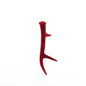 Flocked Antler Hanging Decoration - Burgundy (20cm)