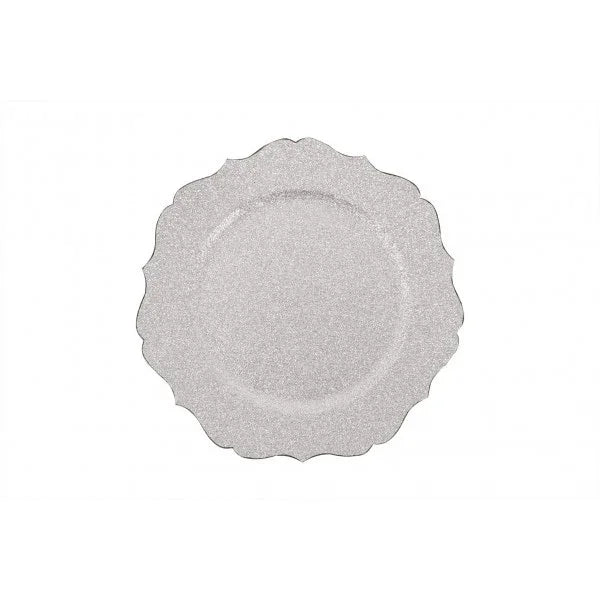 Silver Glitter Charger Plate