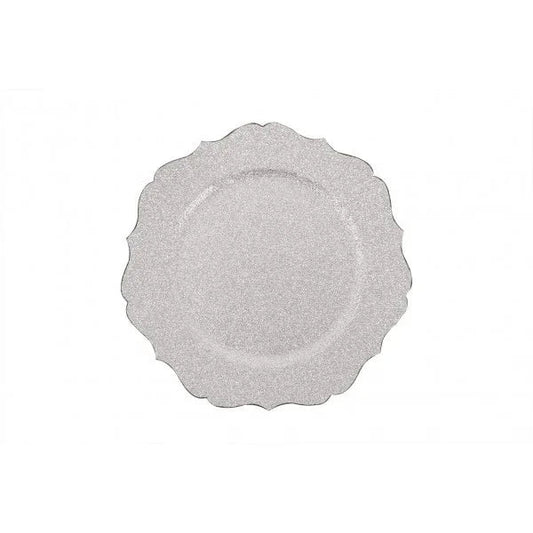 Silver Glitter Charger Plate