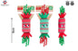 Festive plush cat toys with faces, red and green accents, crinkle material, and catnip.