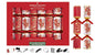 Box of 8 Christmas crackers with festive poinsettia designs, gifts, and recyclable packaging