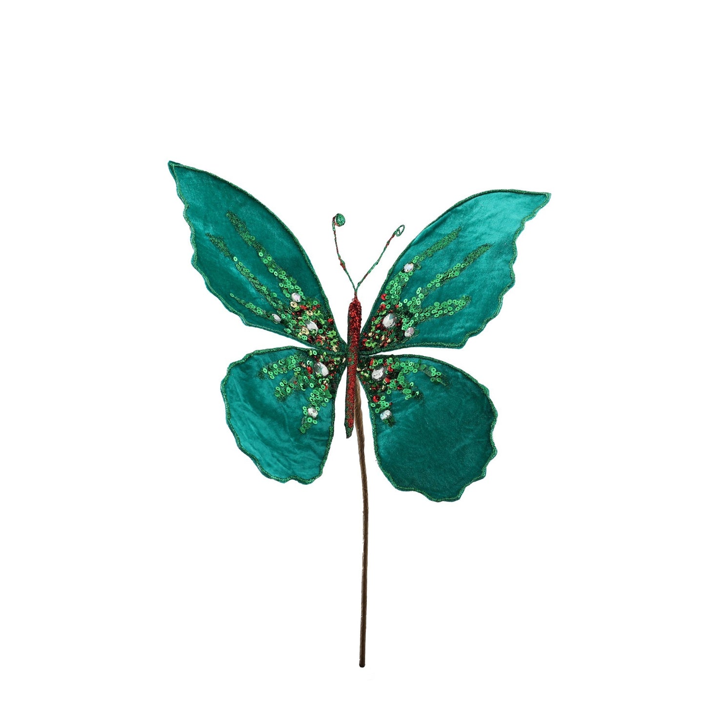 Discover the Green   Gold Velvet Butterfly Pick at Bristow Direct