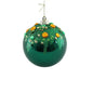 Green Christmas ornament with glitter, gold and green gemstone accents