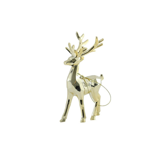 Gold geometric reindeer Christmas ornament for festive holiday home décor