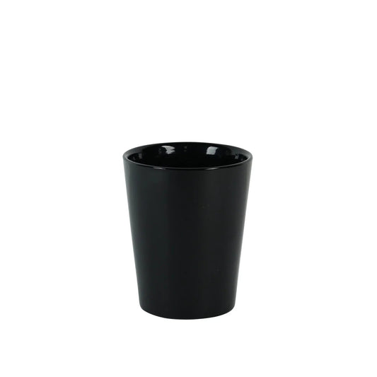 Hortus Vienna Glossy Black Ceramic Pot (12cm)