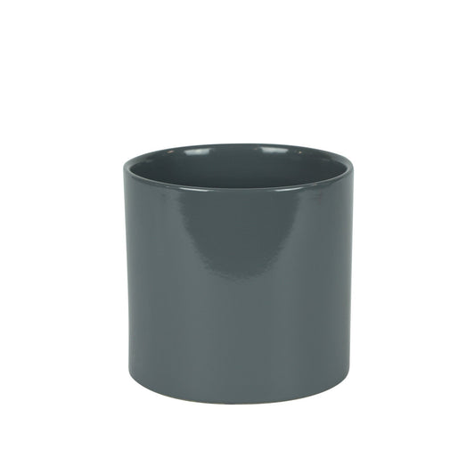 Hortus Glossy Grey Ceramic Pot (13cm)