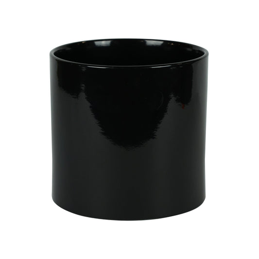 Hortus Sofia Glossy Black Ceramic Pot (17cm)