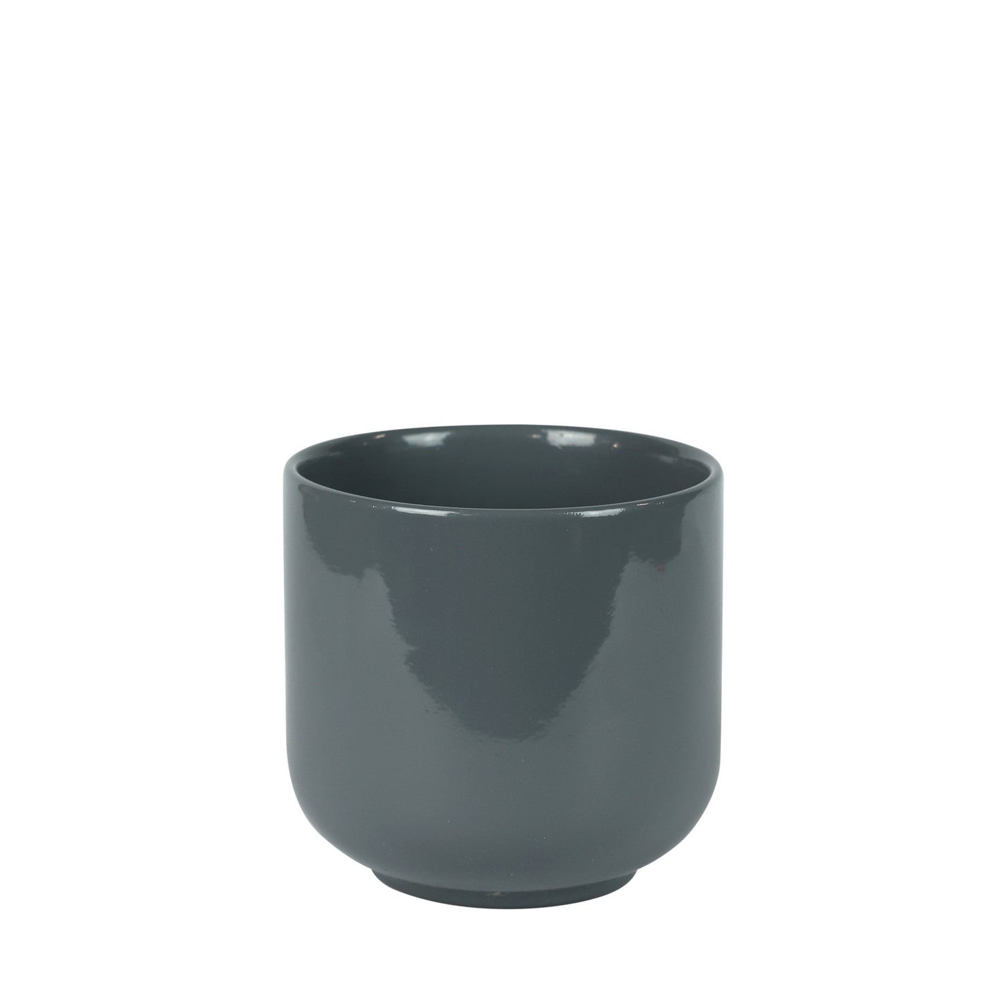 Hortus Havana Glossy Grey Ceramic Pot (15cm)