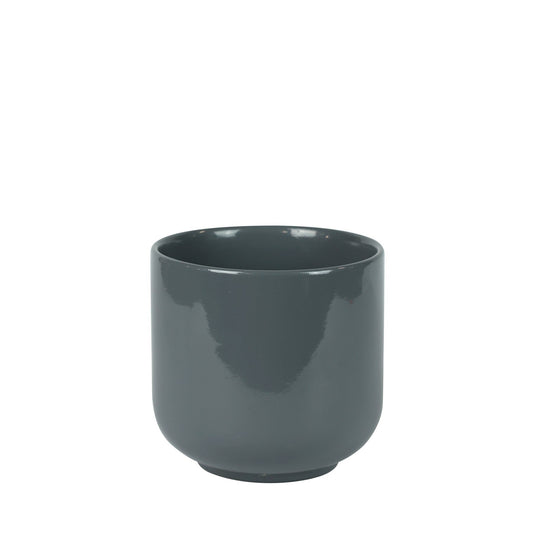 Hortus Havana Glossy Grey Ceramic Pot (15cm)