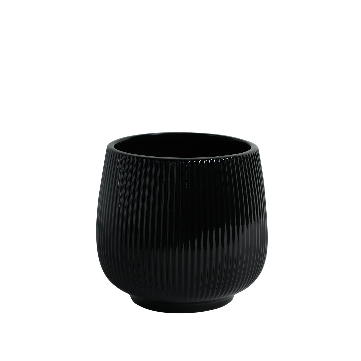 Glossy Black Hortus Lisbon Pot (12.5x13cm)