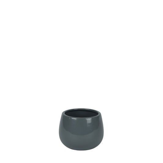 Glossy Grey Hortus London Pot (8.5x8cm)