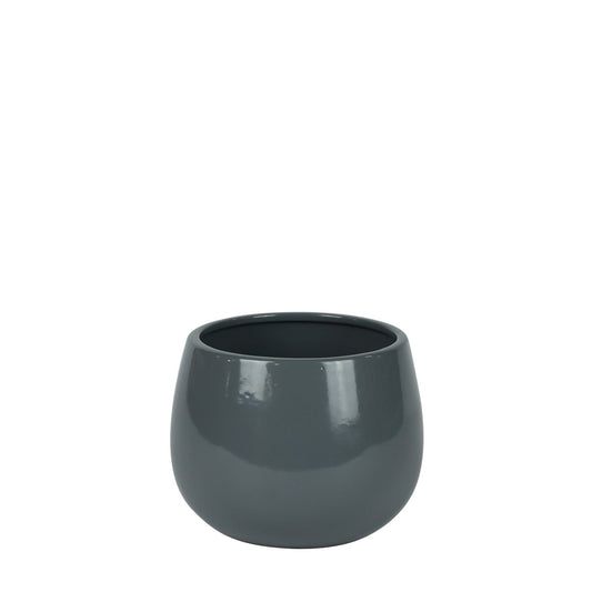 Glossy Grey Hortus Pot (12x11cm)