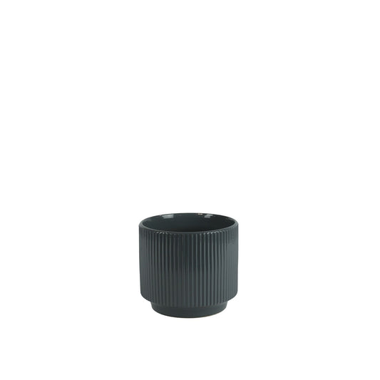 Glossy Grey Hortus Tokyo Pot (16x14cm)
