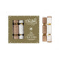 Box of 24 Christmas party crackers in gold and white with star patterns, festive decorations.