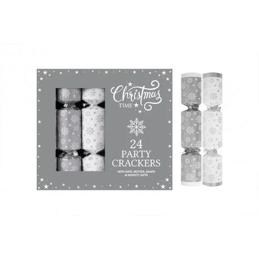 Pack of 24 Silver Stars Crackers (9 Inch)