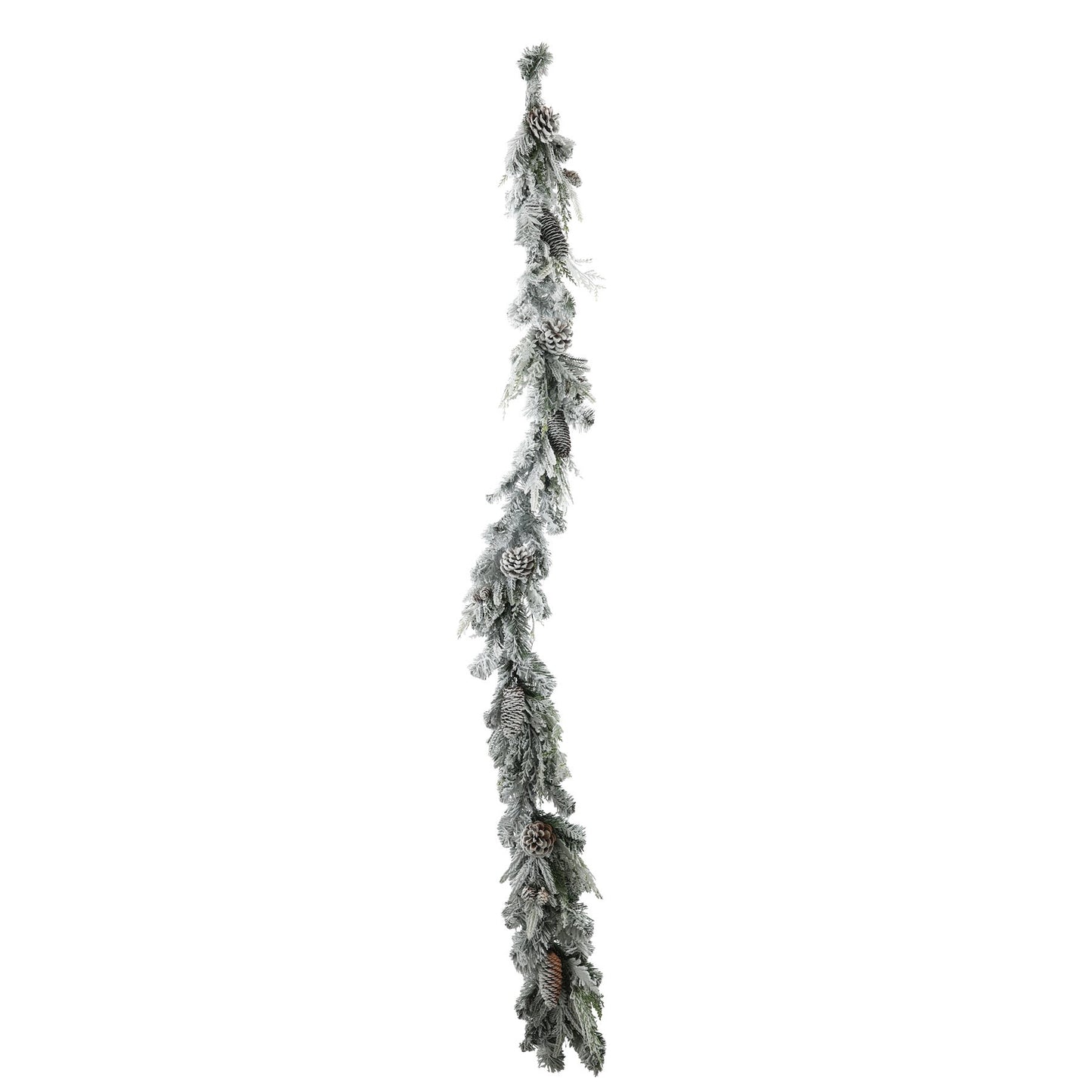 White and Green St Moritz Mixed Snowy Garland