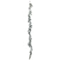 Frosted pine Christmas garland hanging vertically on a white background