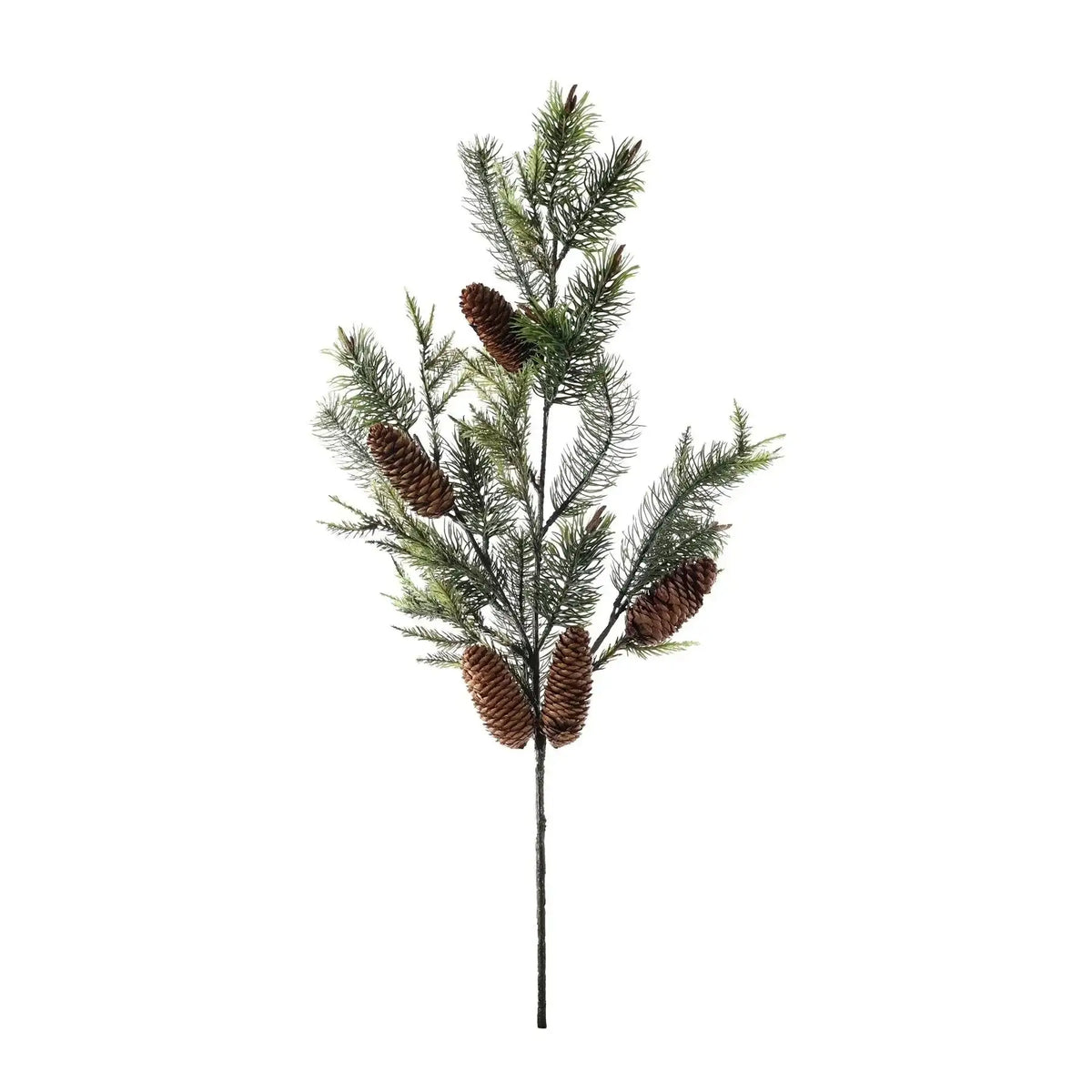 Artificial pine branch with brown pine cones for home décor
